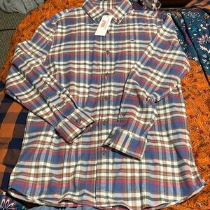 🆕Vineyard Vines size M (12/14) stretch flannel whale shirt- NWT